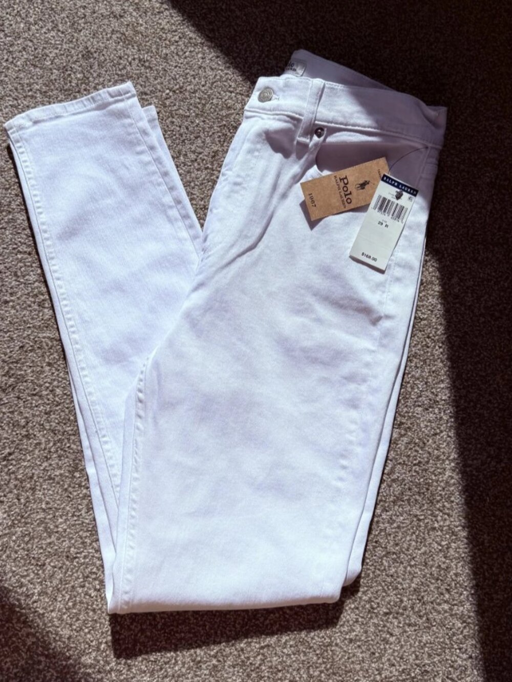 Polo Ralph Lauren High Rise Skinny White Jeans Size 29 R NWT